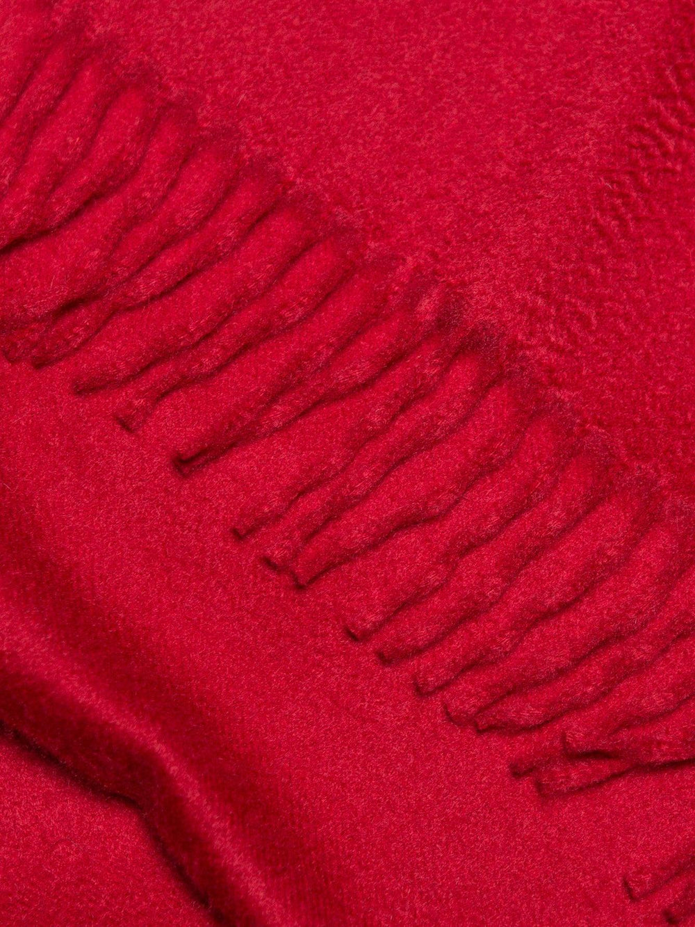 Arran Plain Mens Cashmere Scarf Carmine Detail | Begg x Co