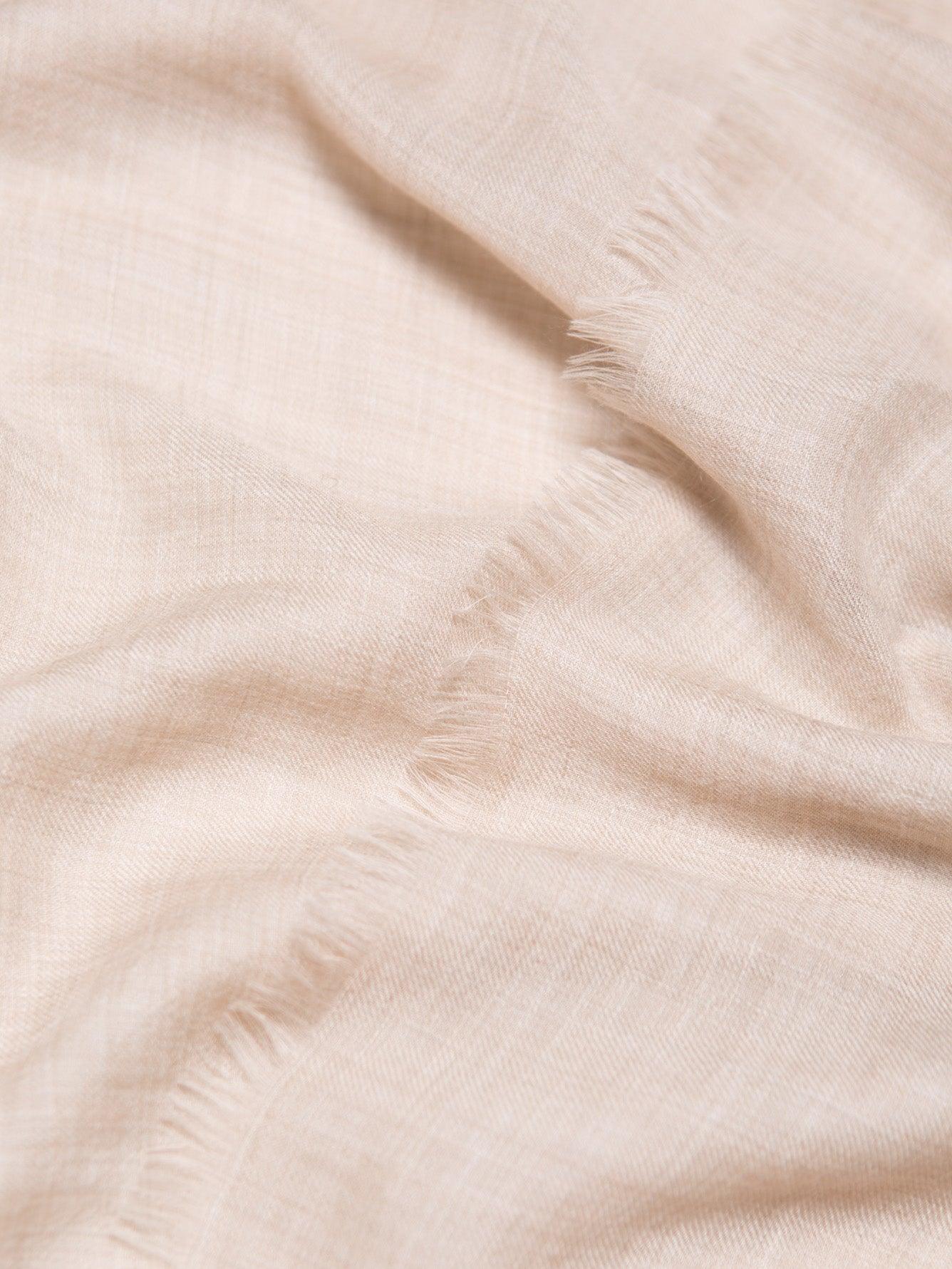 Wispy Solid Light Natural Lightweight Cashmere Scarf - Begg x Co