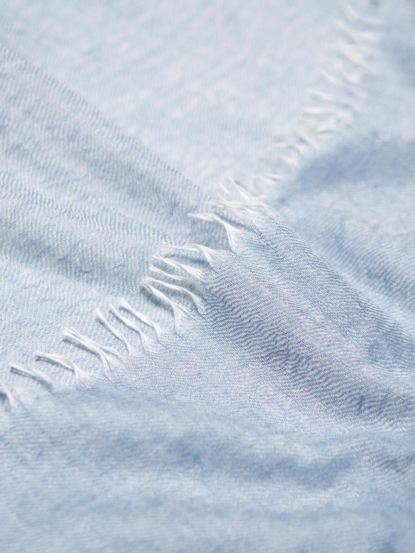 Staffa Mens Cashmere Silk Scarf Summer Blue | Begg x Co