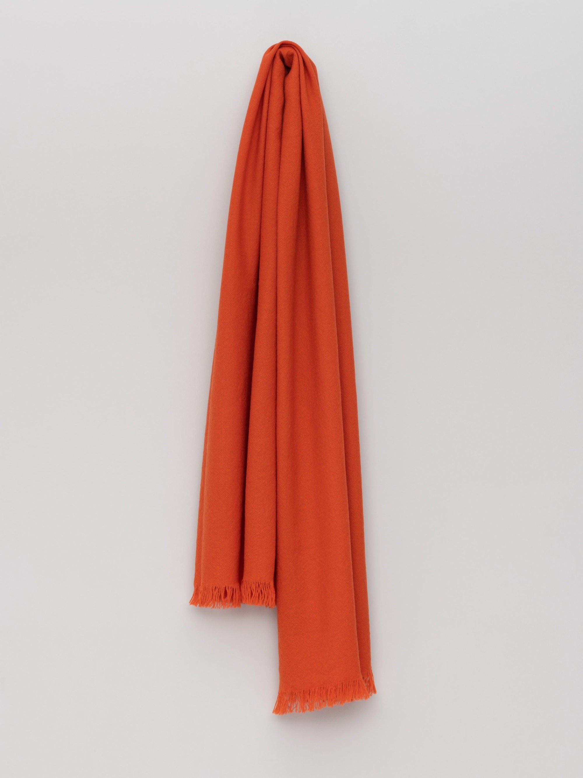 Women's Kishorn Washed Plain Lightweight Cashmere Scarf Chilli | Begg x Co
