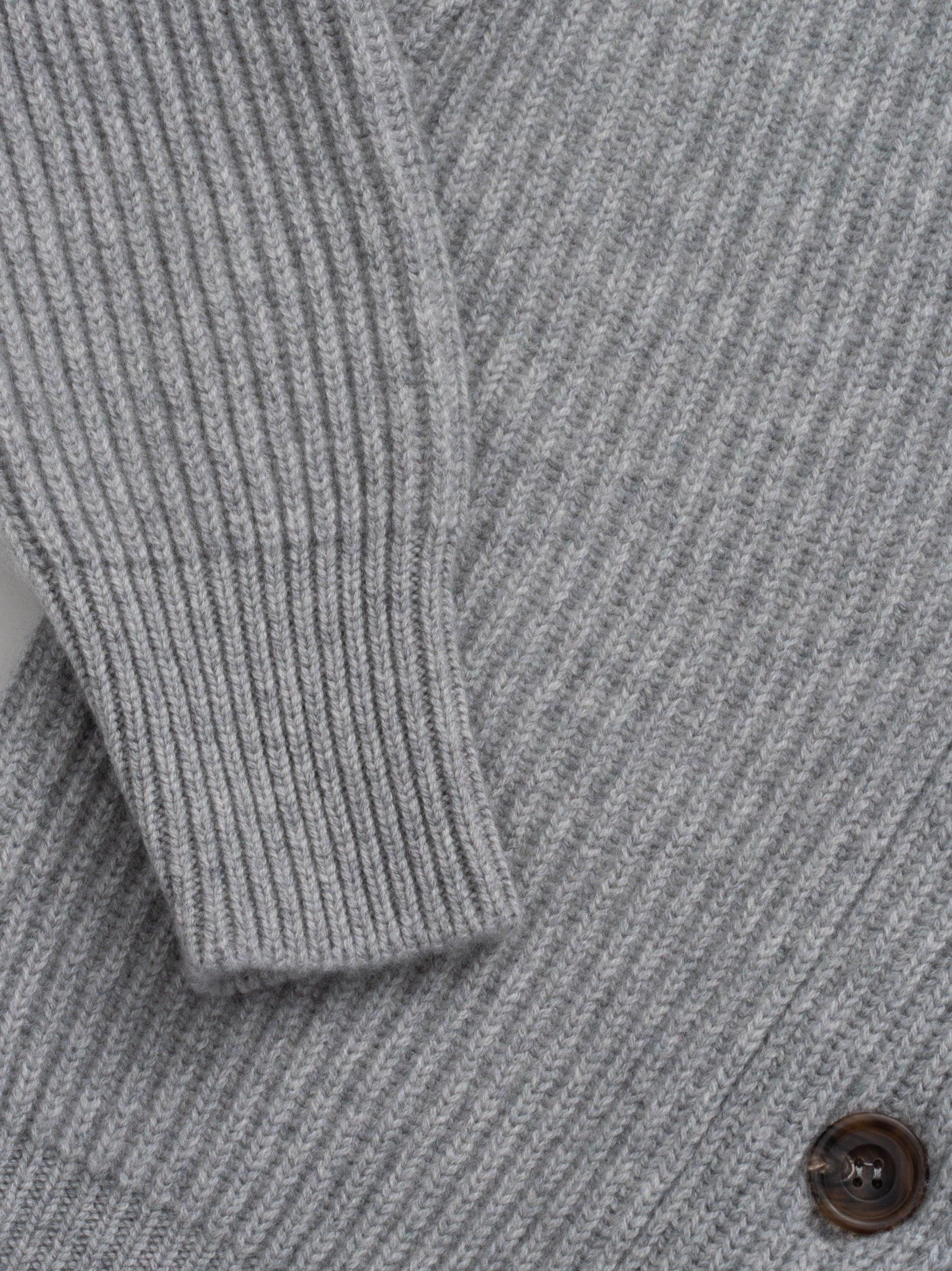 Womens Mini Yacht Cashmere Knitted Cardigan Light Grey | Begg x Co