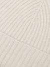 Mens Natural Knitted Cashmere Beanie Hat Detail | Begg x Co
