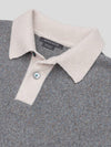Mens Rip Tide Knitted Cashmere Polo Storm Sky Multi - Begg x Co