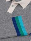 Mens Rip Tide Knitted Cashmere Polo Storm Sky Multi - Begg x Co