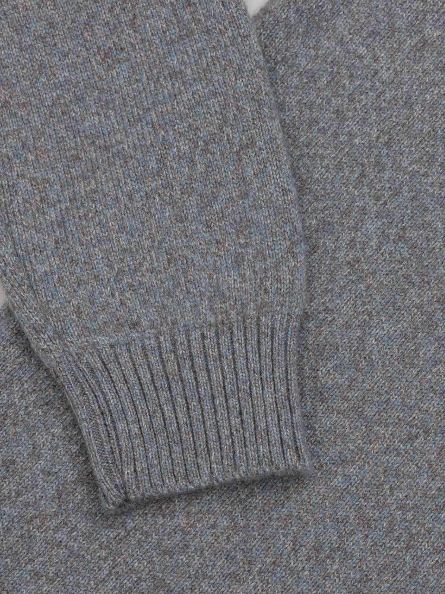Mens Rip Tide Knitted Cashmere Polo Storm Sky Multi - Begg x Co