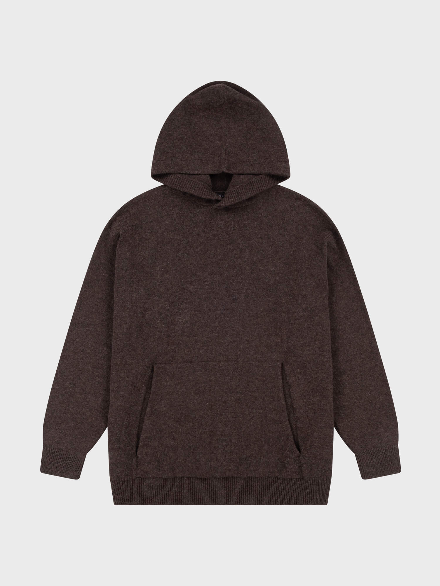 Brown hoodie on a light gray background