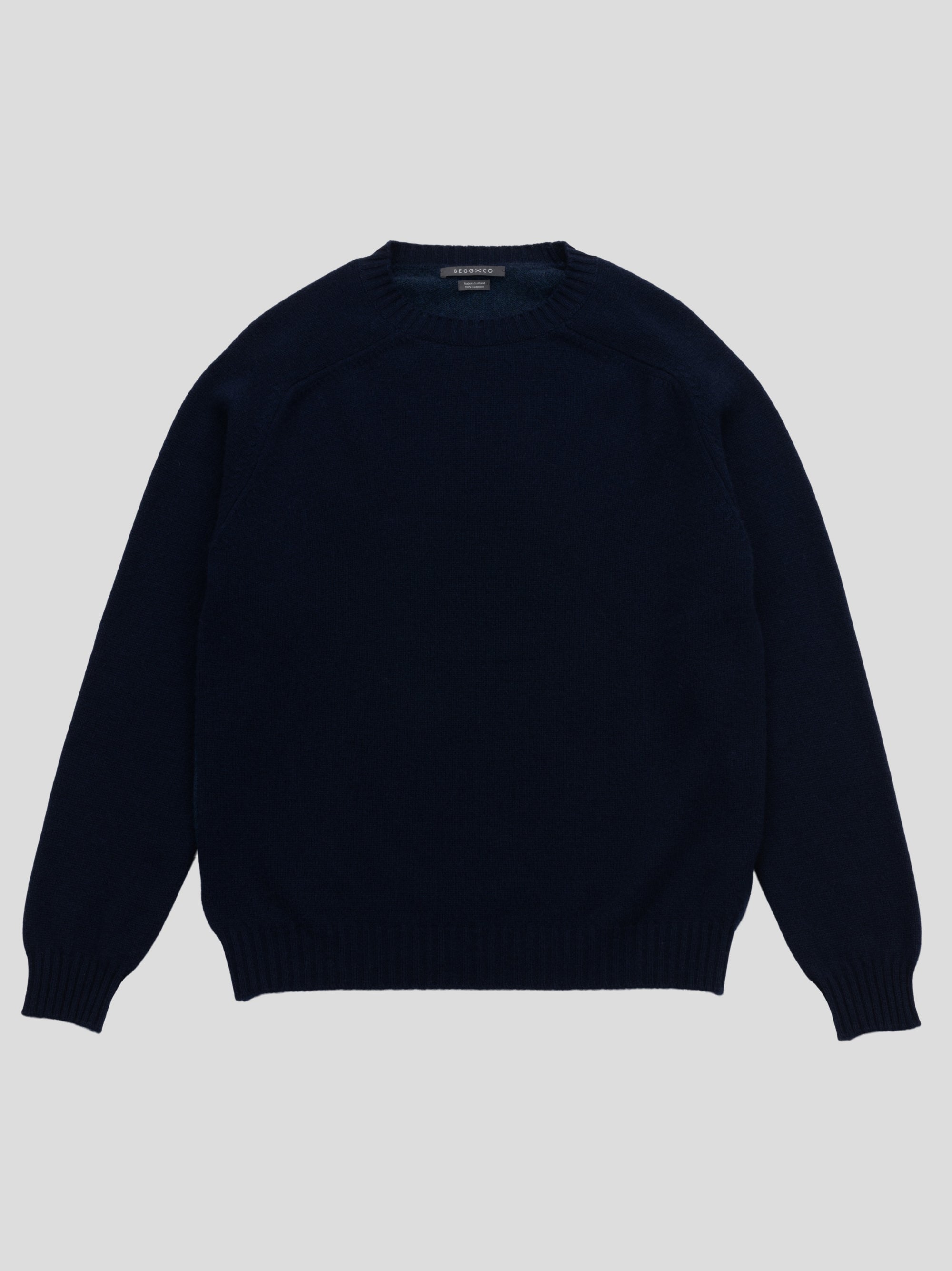 Mens Shadow Cashmere Crewneck Sweater Night Sky | Begg x Co