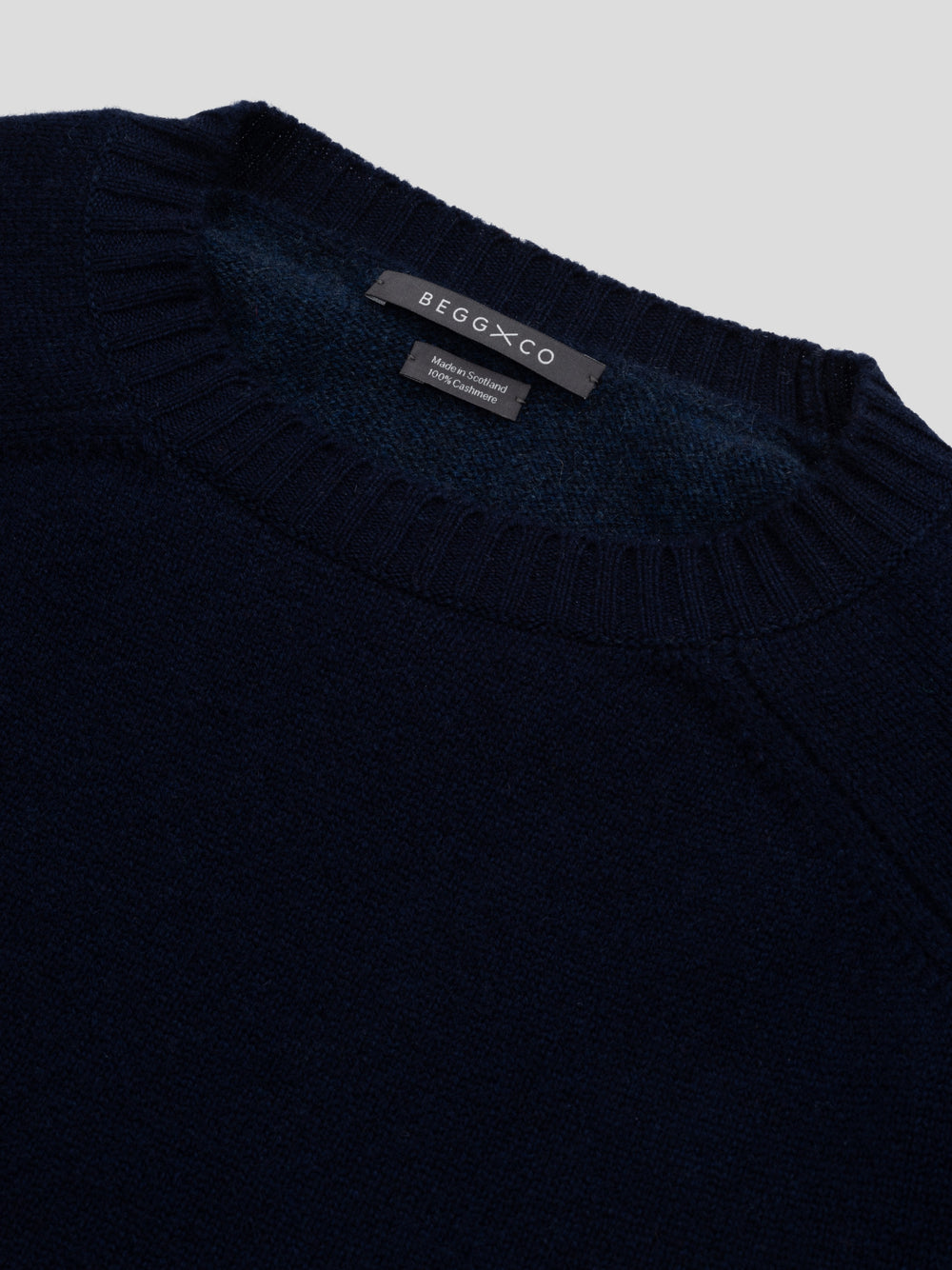 Mens Shadow Cashmere Crewneck Sweater Night Sky | Begg x Co