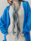 Women's Wispy Byrne Lightweight Cashmere Scarf White Teal - Begg x Co