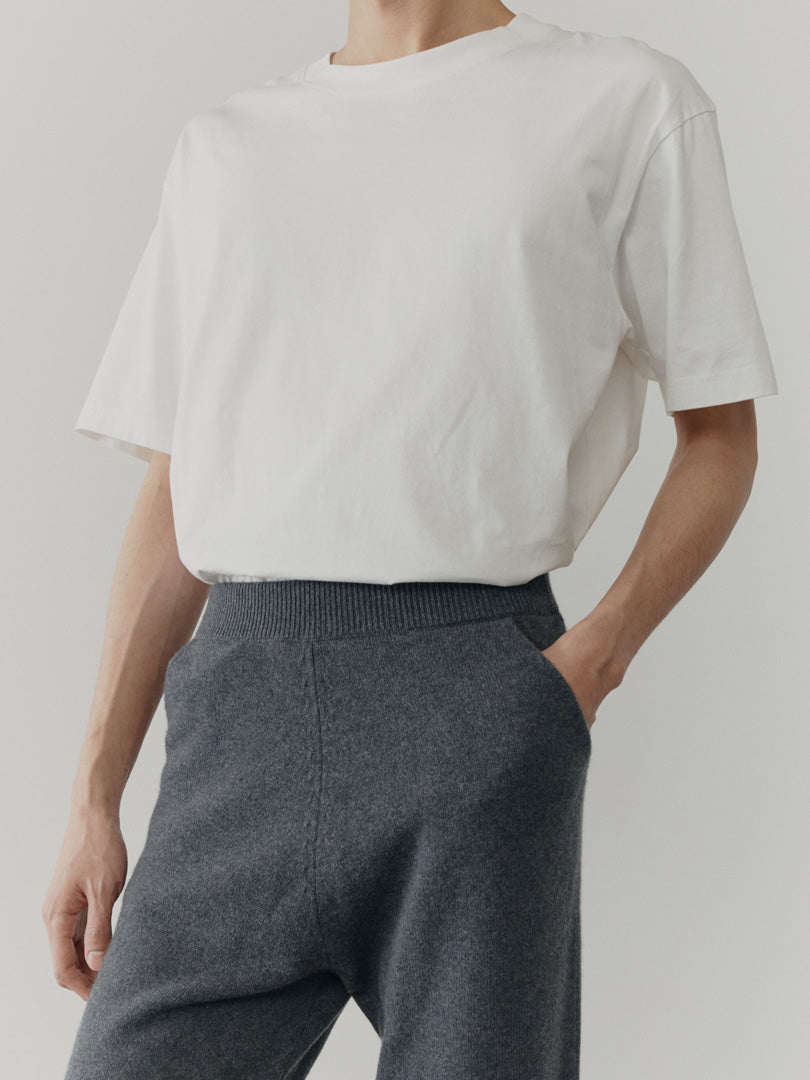 Mens Crovie Cashmere Knitted Lounge Pants Pewter | Begg x Co