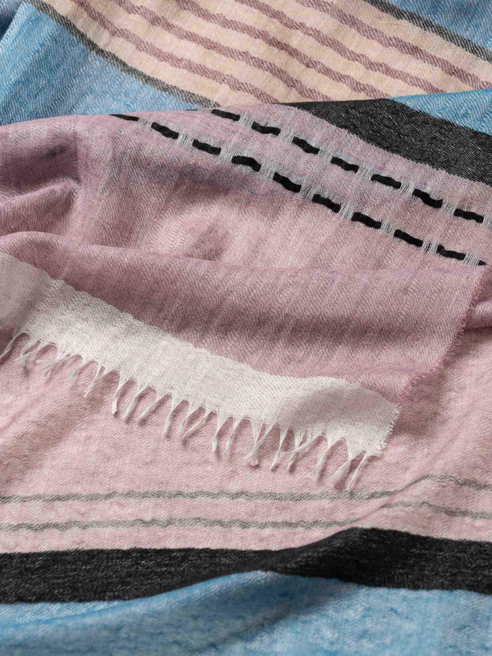 Men's Staffa Mackie Cashmere Silk Scarf Mauve Marine - Begg x Co