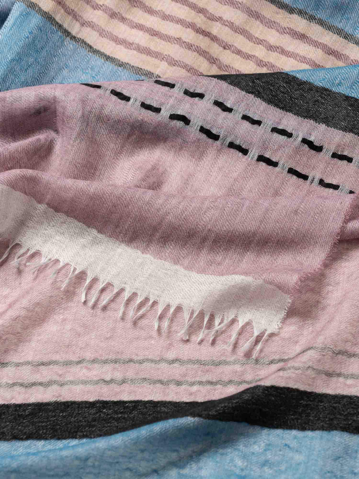 Men's Staffa Mackie Cashmere Silk Scarf Mauve Marine - Begg x Co