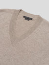 Womens Varikino V-Neck Cashmere Knitted Sweater Natural Melange | Begg x Co