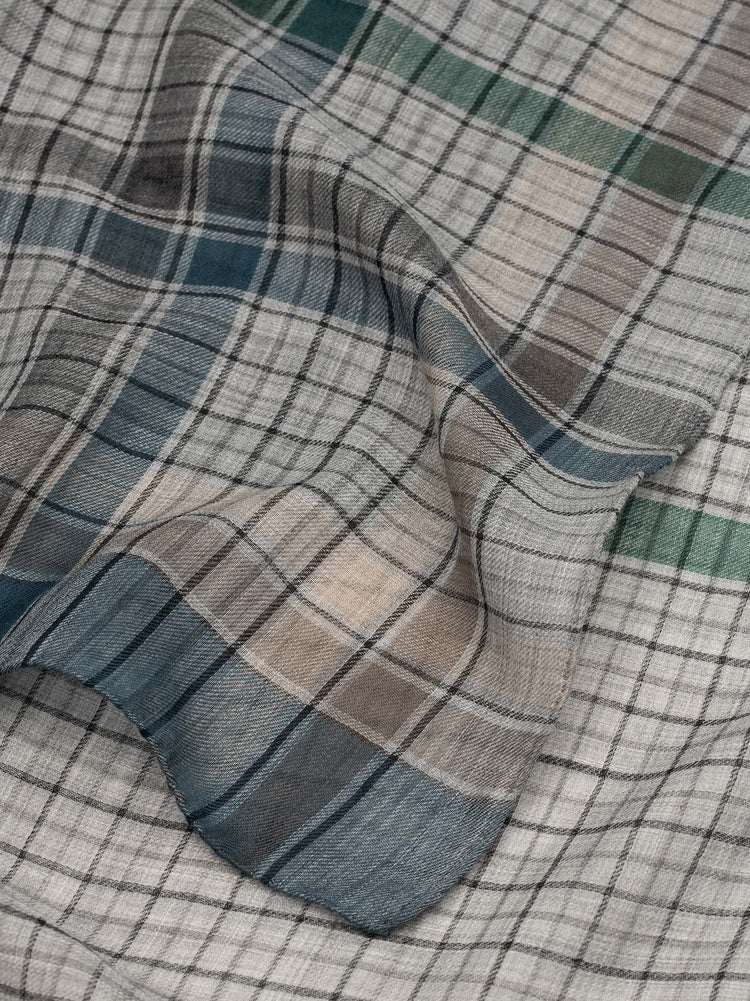 Women's Wispy Byrne Lightweight Cashmere Scarf White Teal - Begg x Co