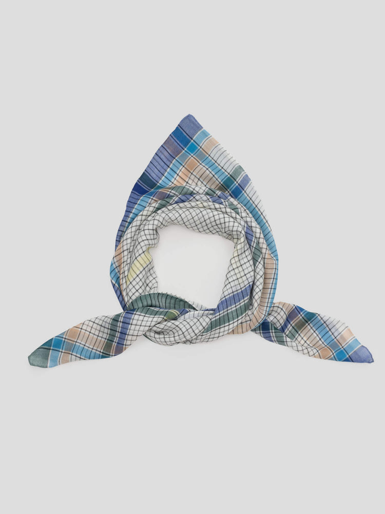 Women's Wispy Byrne Lightweight Cashmere Scarf White Teal - Begg x Co