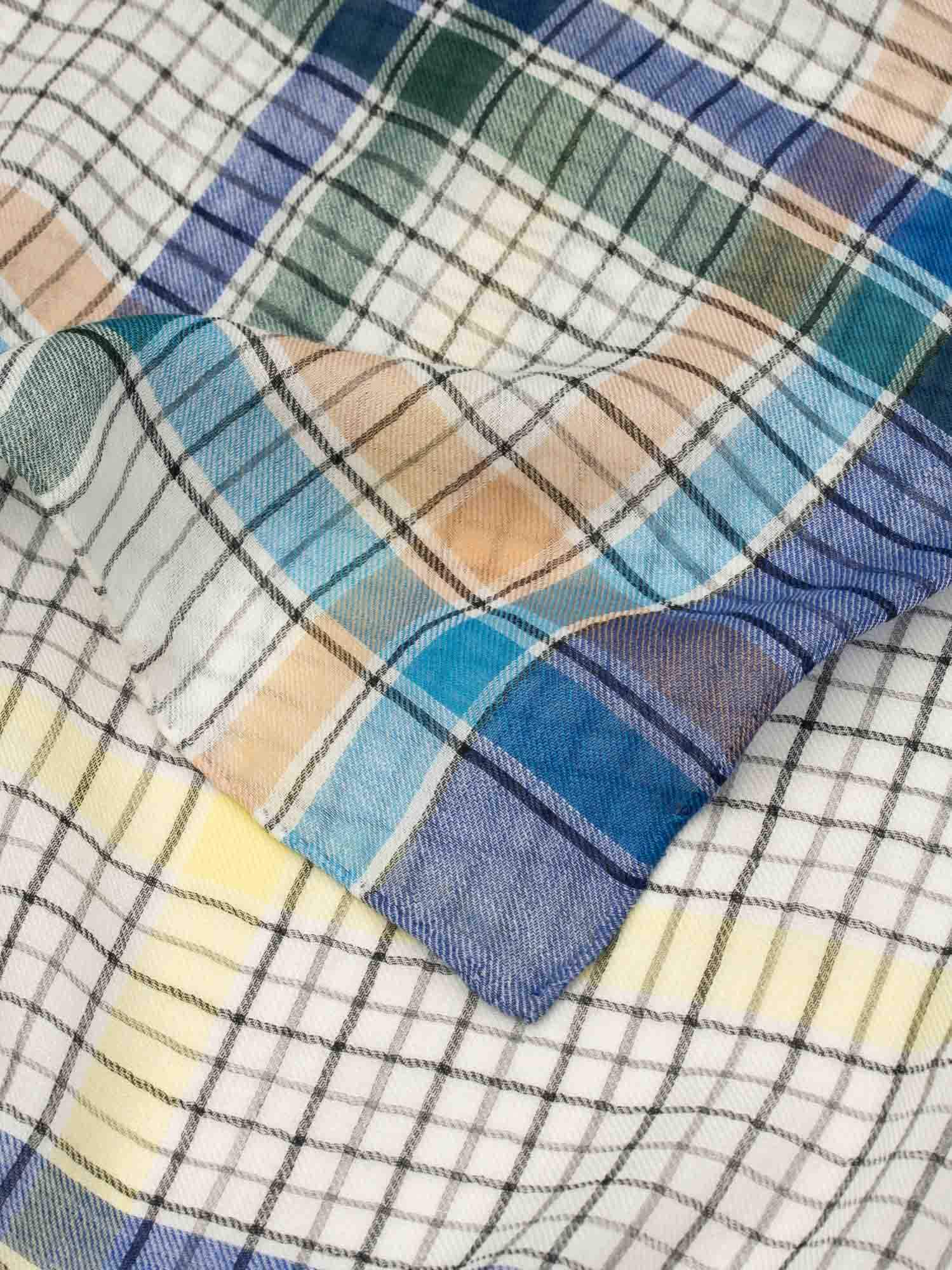 Women's Wispy Byrne Lightweight Cashmere Scarf White Teal - Begg x Co