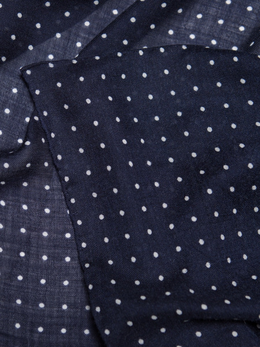 Lightweight Wispy Hanover Cashmere Scarf in Navy White | Begg x Co
