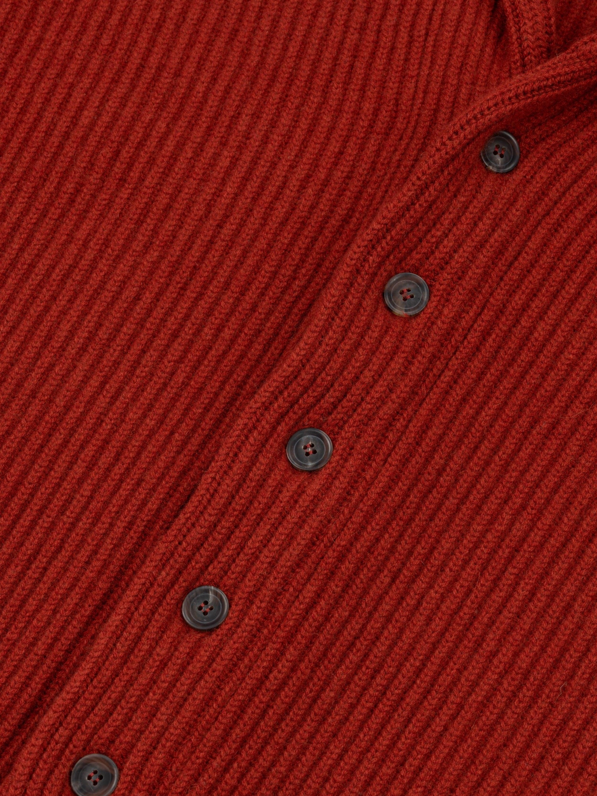 Men's Yacht Cashmere Cardigan Paprika | Begg x Co